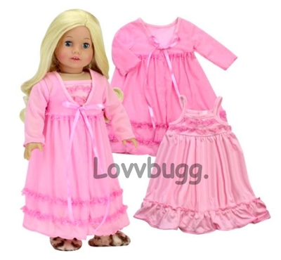 Pink Nightgown Robe for American Girl 18 inch or Baby Doll Clothes
