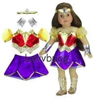 Wonder Woman Costume with Gladiator Sandals for American Girl 18 inch Doll Clothes