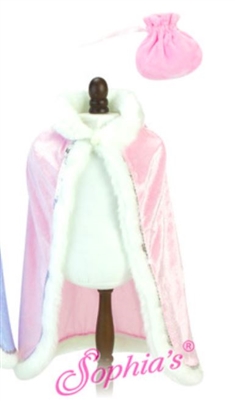 Pink Cape with Fur Trim