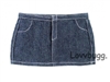 Denim Skirt White Stitching