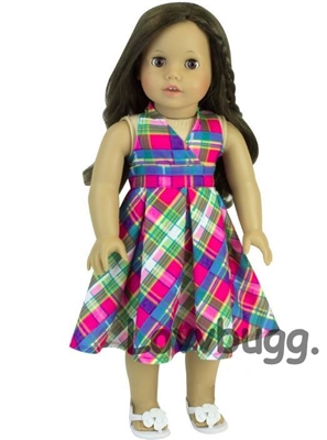 Pretty Plaid Dress for American Girl 18 inch Doll Clothes