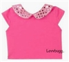 Pink Sequins Collar T Shirt Top for American Girl 18 inch or Baby Doll Clothes