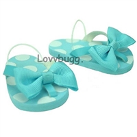 Blue Bow Flip Flops