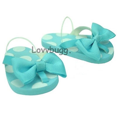 Blue Bow Flip Flops