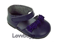 Navy Blue Flower Ankle Strap Sandals for American Girl 18 inch or Bitty Baby Born Doll Shoes