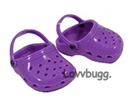 Purple Clogs for American Girl 18 inch or Baby Doll Shoes Accessory