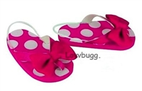 Hot Pink Dots Flip Flops