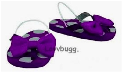 Purple Dots Flip Flops