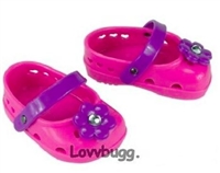 Hot Pink Flower Clogs