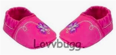 Pink Butterfly Baby Slippers