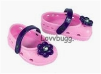 Pink Navy Flower Clogs