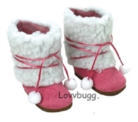 Pink Sherpa Pom Boots