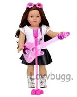 Pink Guitar Set for American Girl 18 inch Doll Musical Instrument Accessory