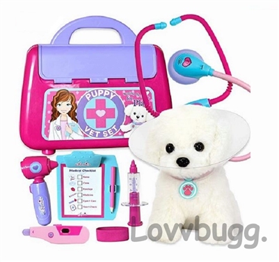 Vet Veterinarian Play Set with White Puppy for American Girl 18 inch Doll Accessories