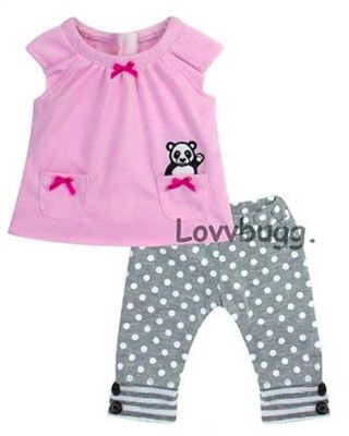 Pink Panda Top and Leggings