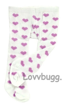 Lavender Hearts Tights