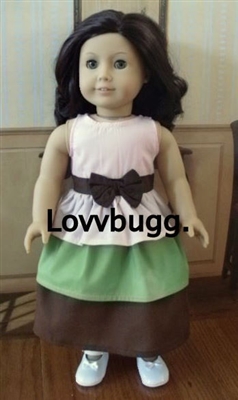 Neapolitan Dress for American Girl 18 inch or Baby Doll Clothes