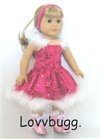 Hot Pink Sparkles Dancing Skating Costume for 18 inch American Girl Doll Clothes
