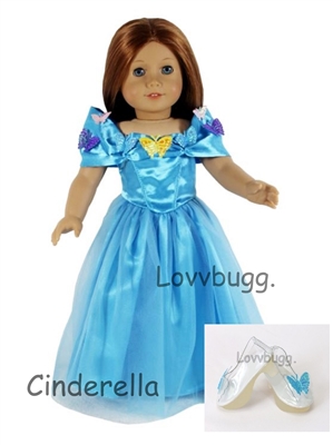 Cinderella with Heels Costume for 18 inch American Girl Doll Clothes