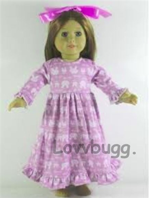 Lavender Rabbits Bunnies Nightgown