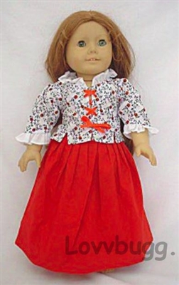 Repro Colonial Laced School Dress for Felicity 18 inch American Girl Doll Clothes