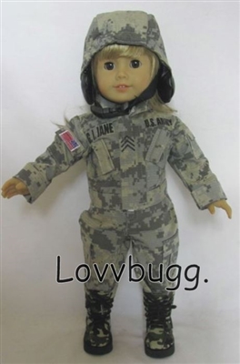 Army GI Jane Fatigues 3pc Uniform for 18 inch American Girl Doll Clothes