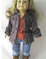 Jacket Coat Army Safari Leather Jacket Alternative for American Girl 18 inch Julie Doll Clothes