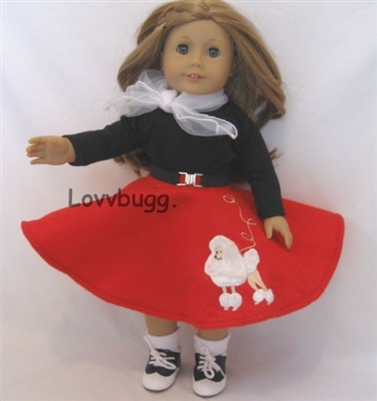 Red Poodle Skirt Set