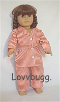 Repro Molly Red Stripe Pajamas for American Girl 18 inch Doll Clothes