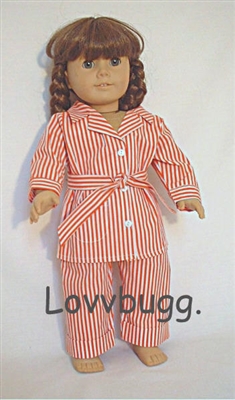 Repro Molly Red Stripe Pajamas for American Girl 18 inch Doll Clothes