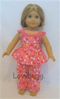 Pink Hello Kitty Flannel Pajamas for American Girl 18 inch Doll Clothes