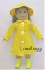 Yellow Raincoat with Hat for Molly American Girl 18 inch Doll Clothes
