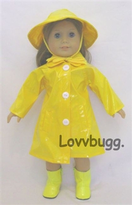 Yellow Raincoat with Hat for Molly American Girl 18 inch Doll Clothes