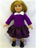 Purple Plaid Skirt Set