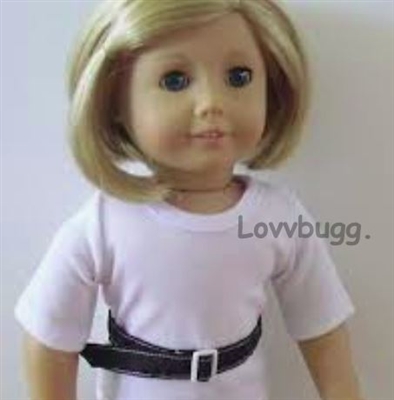 White T Shirt with Belt for American Girl 18 inch or Bitty Baby Born Doll Clothes