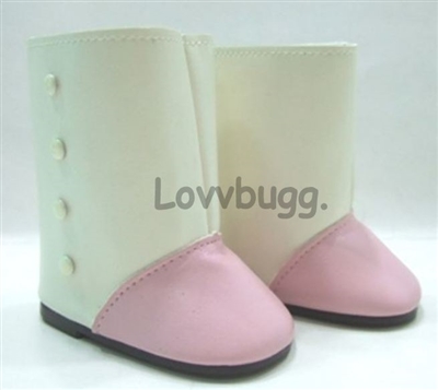 Pink & Cream Victorian or Colonial Doll Boots