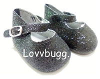 Black Sparkle Mary Janes