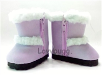Lavender Furry Shearling Boots