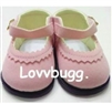 Pink Suede ZigZag Mary Janes for American Girl 18 inch and Bitty Baby Born Doll Shoes