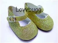 Gold Sparkle Mary Janes
