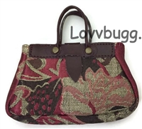 Carpet Bag Tapestry Purse for 18th to 19th Century Characters like Felicity, Kirsten or Addy American Girl 18 inch Doll Clothes Accessory