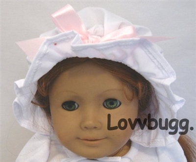 White Colonial Mob Cap Felicity for American Girl 18 inch Doll Clothes