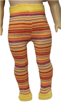 Orange & Red Striped Tights for 18 inch American Girl or Baby Born Doll Clothes Costume Accessory