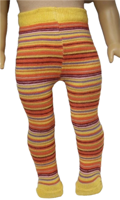 Orange and Red Stripe Tights for 18 inch American Girl or Baby Doll Clothes Accessory