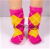 Pink and Yellow Argyle Knee Socks