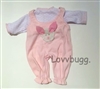 Pink Rabbit Jumper Pants with Dots Top