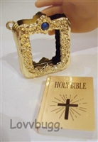 Real Bible Mini Gold Case Blue Stone