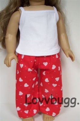 Red Hearts Pajamas for American Girl 18 inch Doll Clothes