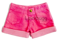 Pink Denim Shorts for 18 inch American Girl or Baby Doll Clothes