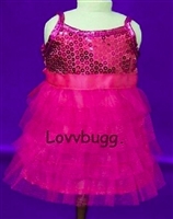 Sequin Ruffles Dress for American Girl 18 inch or Bitty Baby Born Doll Clothes